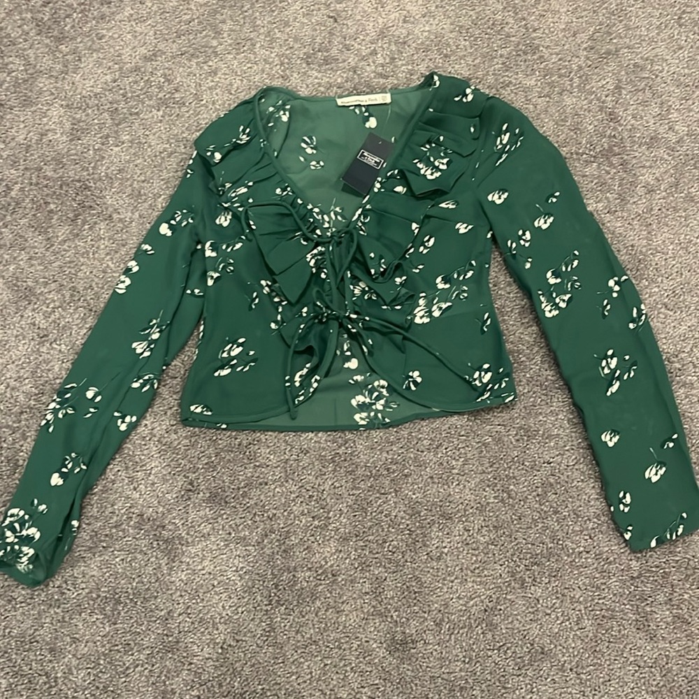 NWT Abercrombie Lace Up Top